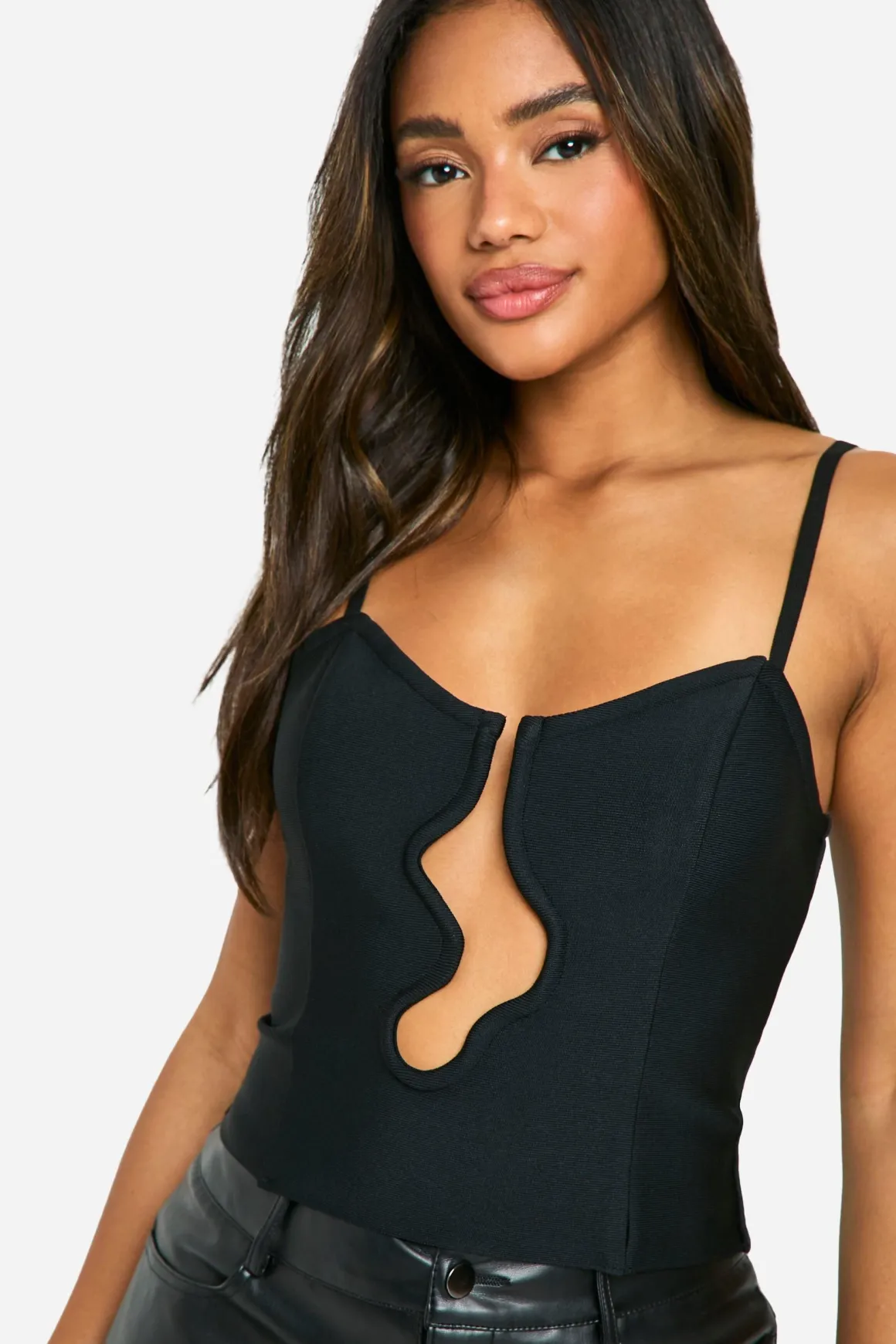 Top Corset en bandage à découpe ondulée