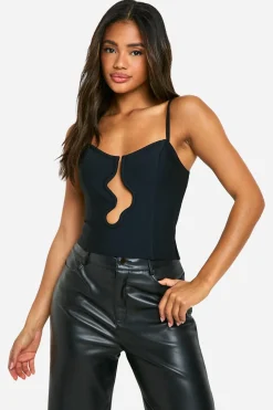 Top Corset en bandage à découpe ondulée