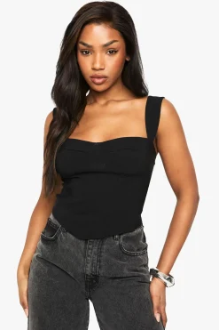 Top Corset En Bengaline Avec Détail Bonnets