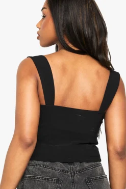 Top Corset En Bengaline Avec Détail Bonnets
