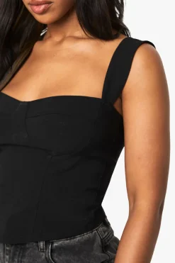 Top Corset En Bengaline Avec Détail Bonnets
