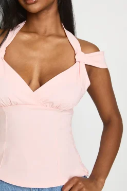 boohoo Top Corset En Bengaline À Col Licou Et Épaules Dénudées<Femme Tops