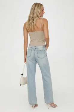 boohoo Top Corset En Bengaline Froncé Sur Les Côtés Avec Bretelles<Femme Tops
