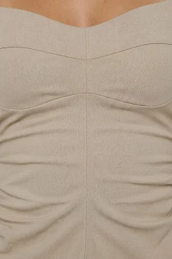 boohoo Top Corset En Bengaline Froncé Sur Les Côtés Avec Bretelles<Femme Tops