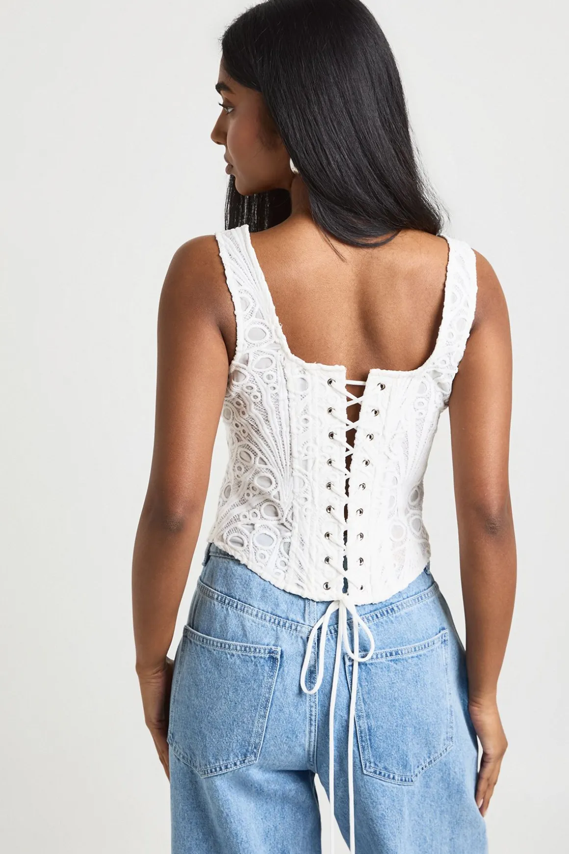 Top Corset En Dentelle Transparente