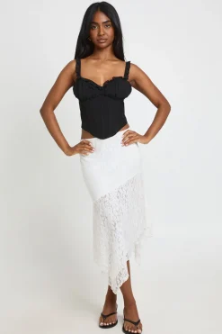 Top Corset En Mousseline À Volants