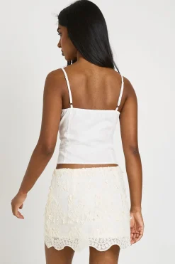 Top Corset En Popeline Avec Nœud Devant