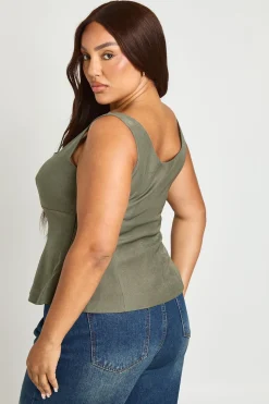 Top Corset Grande Taille À Ourlet Péplum