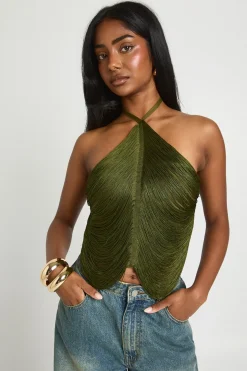 Top Corset Licou À Franges