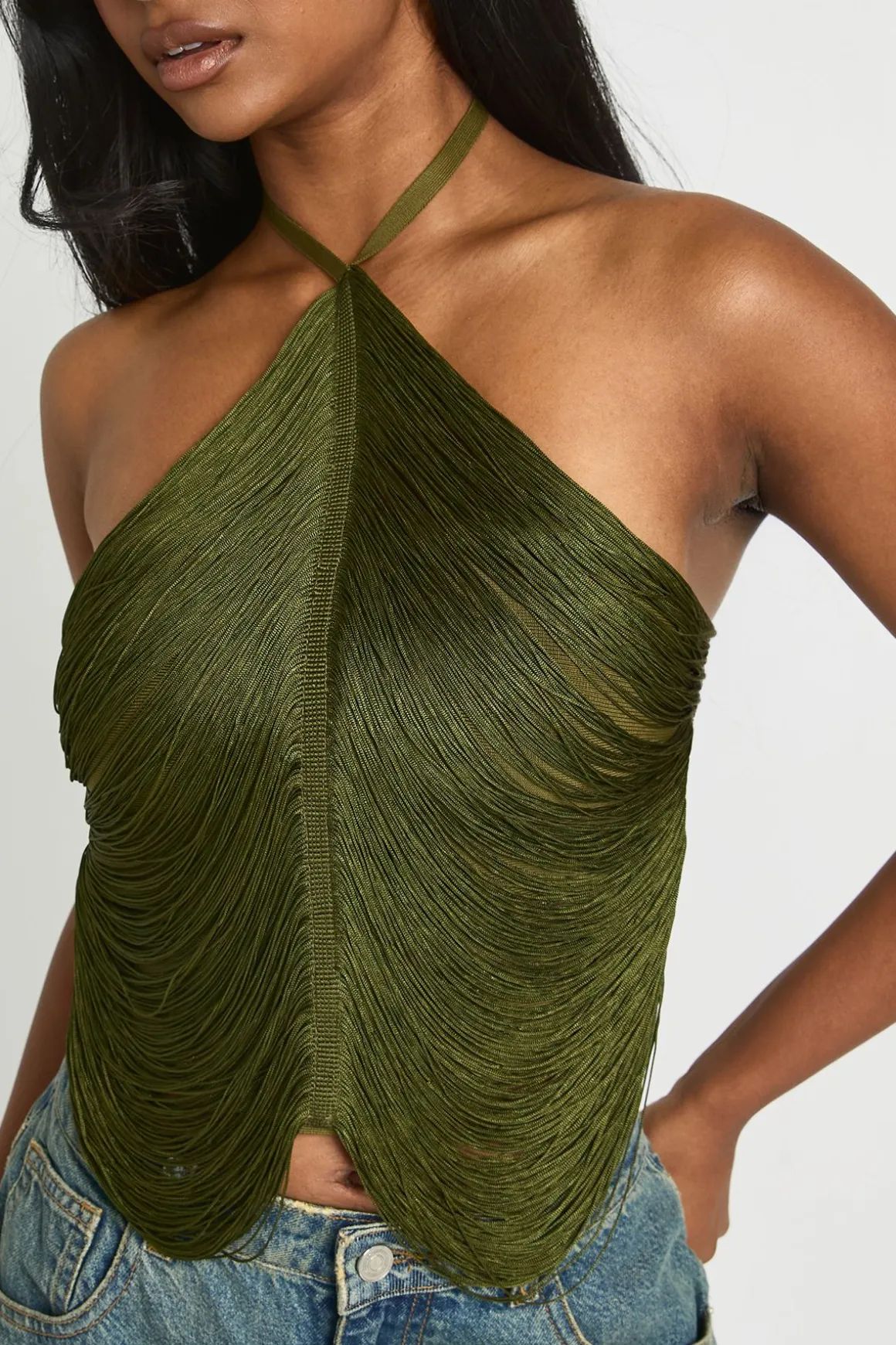 Top Corset Licou À Franges