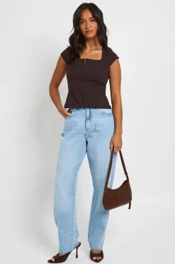boohoo Top Corset Petite Premium Stretch Avec Agrafes Contour<Femme Tops