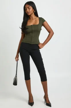 boohoo Top Corset Premium À Agrafes Et Œillets Avec Découpe Ajustée<Femme Tops