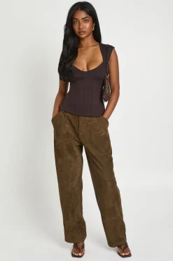 boohoo Top Corset Premium Décolleté Plongeant Avec Baleines Galbantes Extensible<Femme Tops D’Automne|Looks De Rentrée