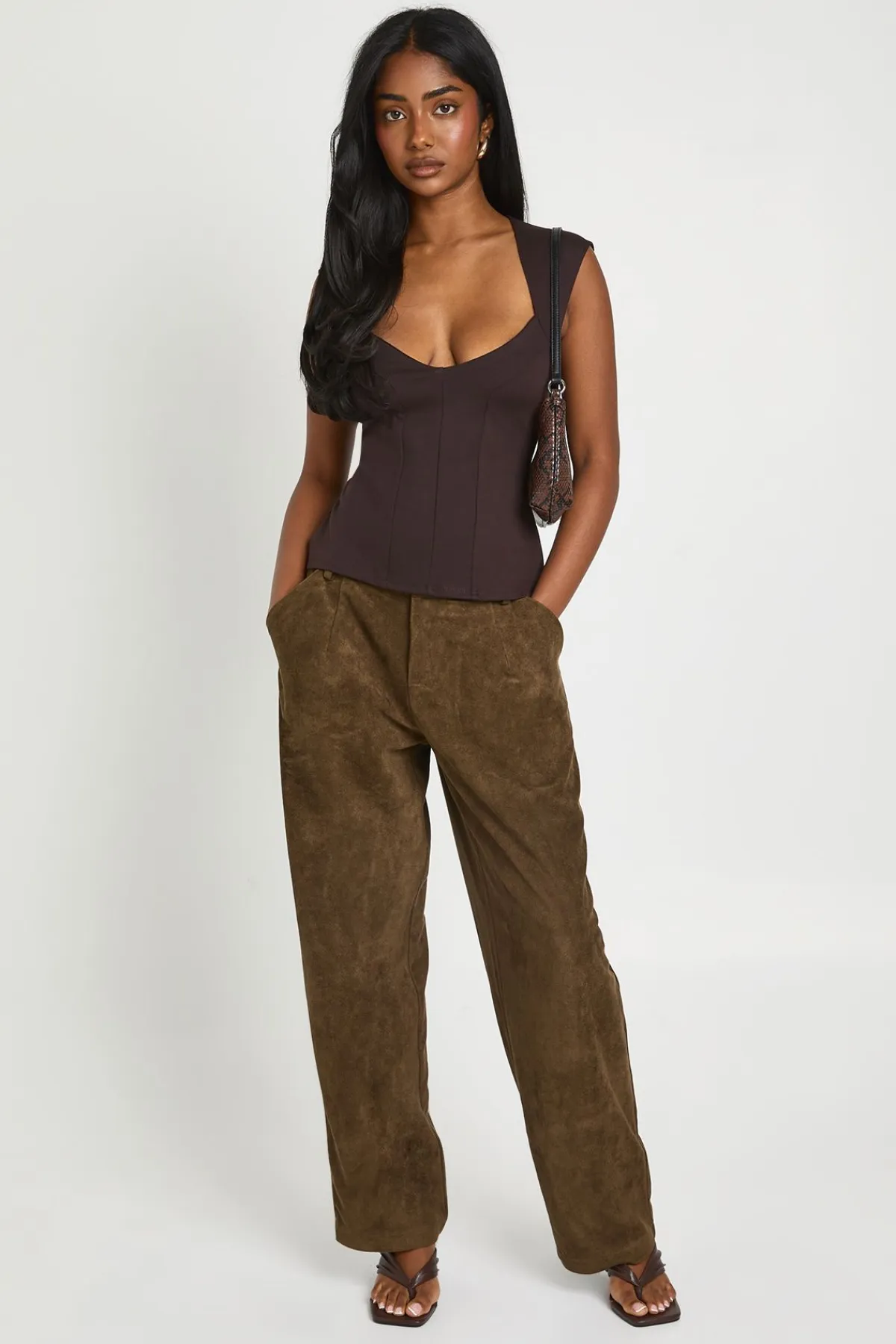 boohoo Top Corset Premium Décolleté Plongeant Avec Baleines Galbantes Extensible<Femme Tops D’Automne|Looks De Rentrée