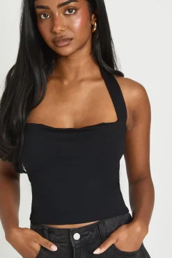 boohoo Top Corset Premium À Dos Nu Avec Tour De Cou Stretch<Femme Tops D’Automne|Looks De Rentrée
