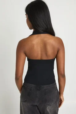 boohoo Top Corset Premium À Dos Nu Avec Tour De Cou Stretch<Femme Tops D’Automne|Looks De Rentrée
