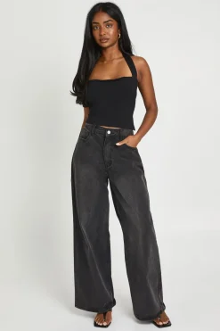 boohoo Top Corset Premium À Dos Nu Avec Tour De Cou Stretch<Femme Tops D’Automne|Looks De Rentrée