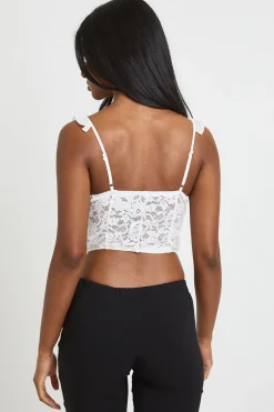 Top Corset À Volants En Dentelle