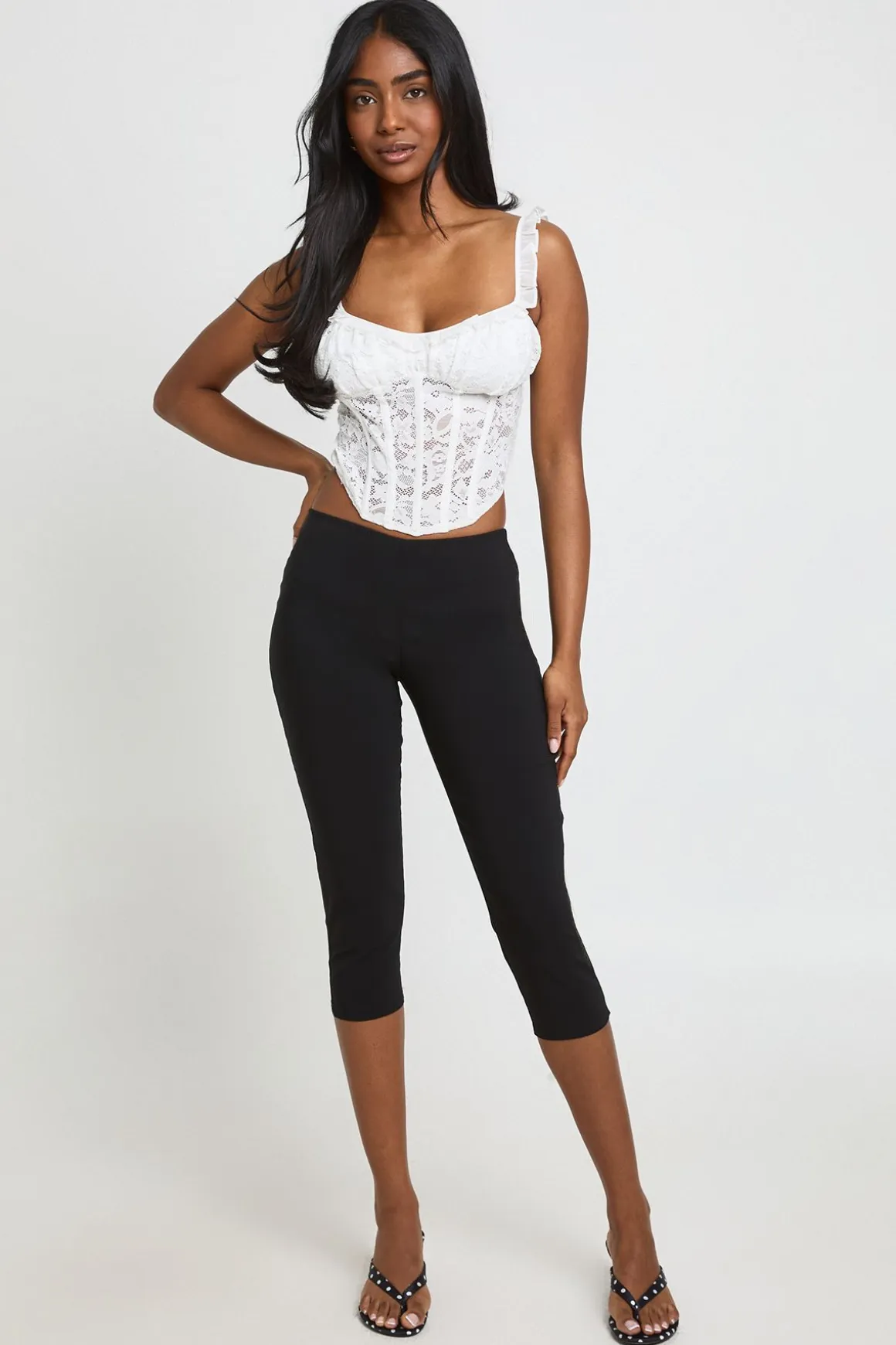 Top Corset À Volants En Dentelle