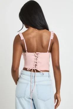 Top Corset À Volants En Mousseline