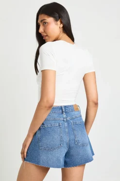 boohoo Top Court Basique À Manches Courtes En Tissu Slinky Pour Grandes Tailles<Femme Basiques|Tops