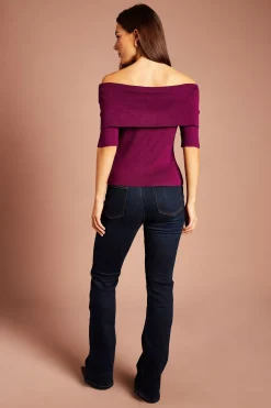 Coast Top Court Tricoté À Épaules Dénudées Et Manches ¾<Femme Pulls Et Gilets|Toutes Les Mailles