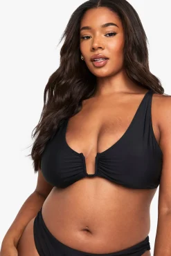 boohoo Top de bikini Plus à larges bretelles et finitions raffinées<Femme Maillots De Bain|Tenues De Plage