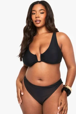 boohoo Top de bikini Plus à larges bretelles et finitions raffinées<Femme Maillots De Bain|Tenues De Plage