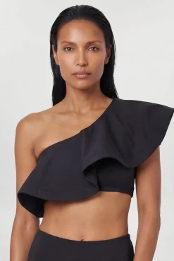 KarenMillen Top de bikini à volants asymétrique Drama<Femme Maillots De Bain|Tenues De Plage