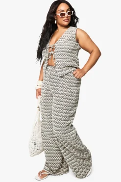 Top de plage tricoté Zig Zag Plus