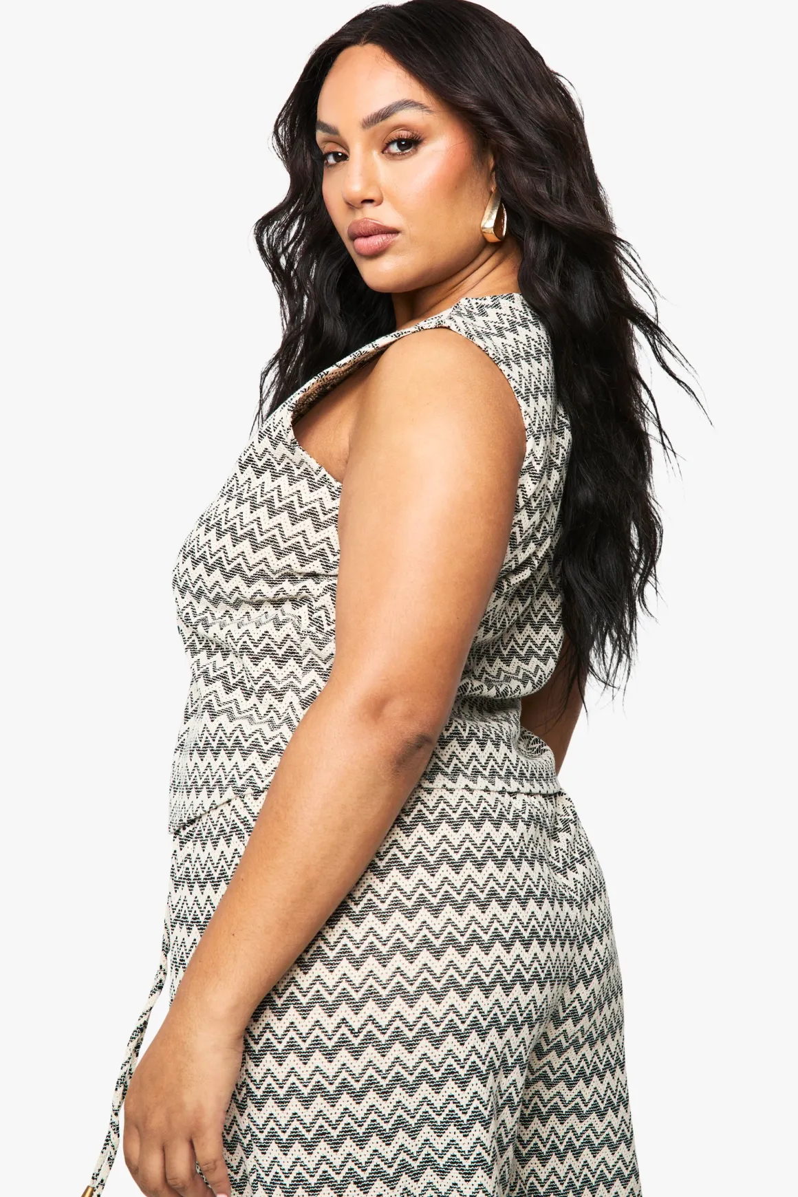 Top de plage tricoté Zig Zag Plus