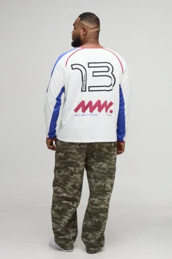 Top de sport Raglan surdimensionné à imprimé moto