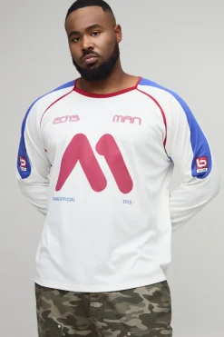 Top de sport Raglan surdimensionné à imprimé moto