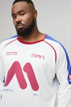 Top de sport Raglan surdimensionné à imprimé moto