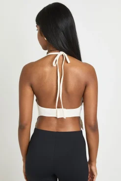 Top Dos Nu En Coton Doux Avec Col Licou Et Fermeture À Crochets