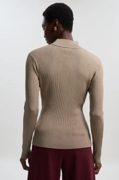 KarenMillen Top en maille côtelée à blocs de couleurs Slinky<Femme Pulls Et Gilets|Toutes Les Mailles