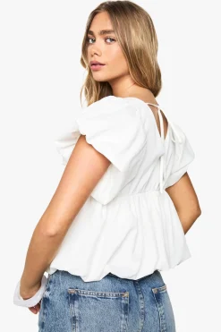 Top en popeline Puffball