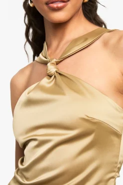 boohoo Top en satin avec détails de bretelles nouées<Femme Satin Et Dentelle|Tops