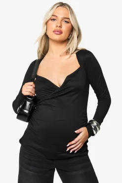 TOP ENVELOPPANT ULTRA-DOUX POUR FEMMES ENCEINTES