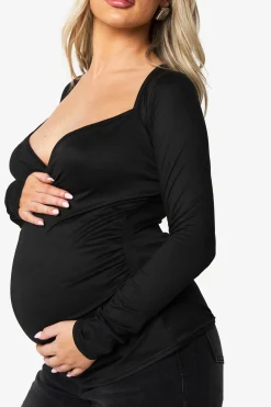TOP ENVELOPPANT ULTRA-DOUX POUR FEMMES ENCEINTES