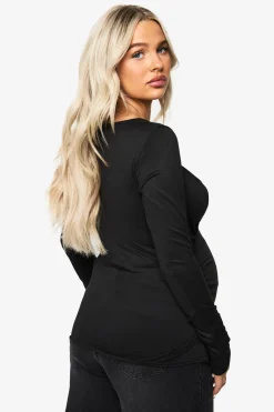 TOP ENVELOPPANT ULTRA-DOUX POUR FEMMES ENCEINTES