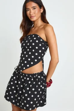 boohoo Top Foulard En Popeline De Coton À Pois<Femme Pois|Tops