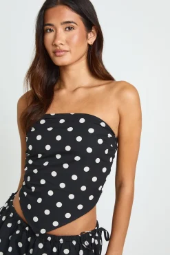 boohoo Top Foulard En Popeline De Coton À Pois<Femme Pois|Tops