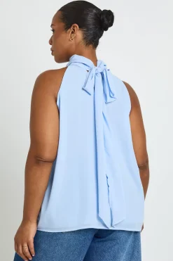 Top Grande Taille En Mousseline Col Licou