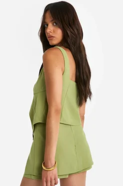 Top long boutonné à fente