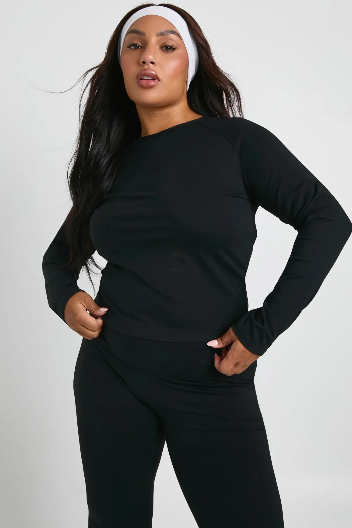 Top à manches longues Plus avec détails de couture ultra-doux