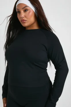 Top à manches longues Plus avec détails de couture ultra-doux