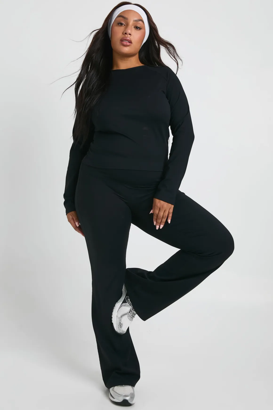 Top à manches longues Plus avec détails de couture ultra-doux