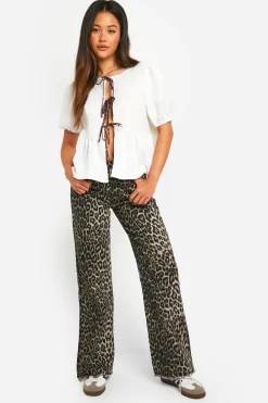 boohoo Top à nœud et imprimé léopard<Femme Imprimé Léopard|Tops