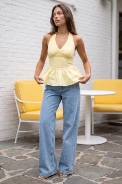 boohoo Top Popeline À Dos Nu Avec Basque<Femme Tops